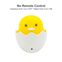 ApliquesPato amarillo - luz de noche LED - enchufe de pared UE - sensor de control - dimmable - mando a distancia