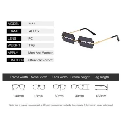 Vintage metal sunglasses - UV400 - razor blade shapeSunglasses