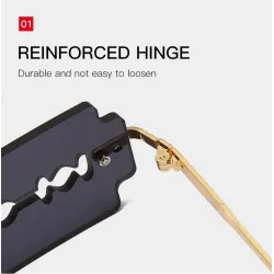 Vintage metal sunglasses - UV400 - razor blade shapeSunglasses