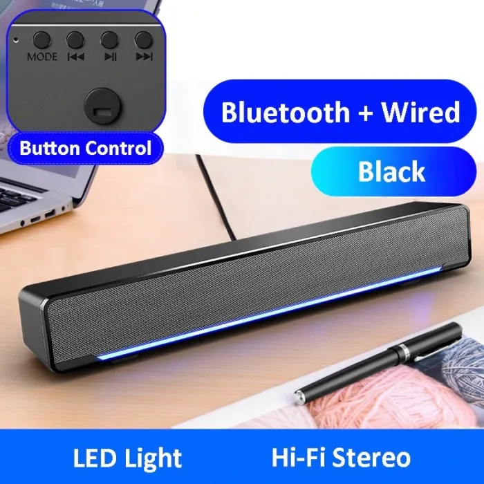 Altavoz BluetoothSoundbar - altavoz inalámbrico - con subwoofer - Bluetooth 5.0 - TV - ordenador portátil - PC