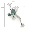 Crystal frog - with shell - vintage broochBrooches