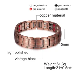 PulserasPulsera de cobre vintage - magnética - salud - energía - unisex