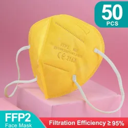 Mascarillas bucalesFFP2 - KN95 - PM2.5 - boca protectora antibacteriana / máscara facial - 5 capas - reutilizable - 10 / 50 /...