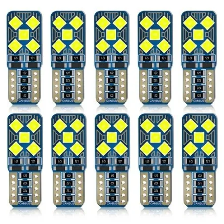 T10T10 W5W - bombillas LED - luz del coche - 12V - 10 piezas