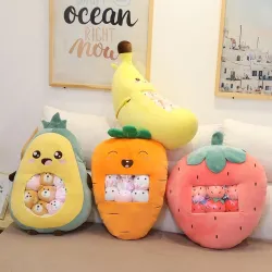 Animales de pelucheFruit vegetable plush toy - with transparent pocket