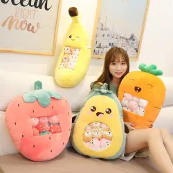 Animales de pelucheFruit vegetable plush toy - with transparent pocket