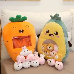 Animales de pelucheFruit vegetable plush toy - with transparent pocket