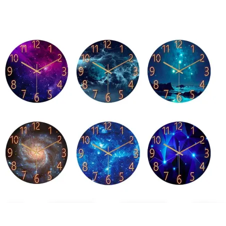 Fashionable glass wall clock - quartz - creative marble designClocks