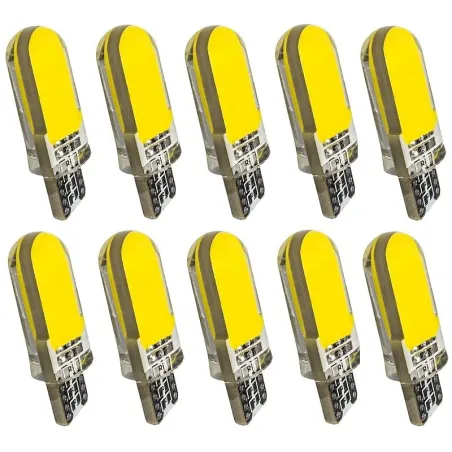 T10T10 - W5W - silicone case COB LED bulbs - 10pcs