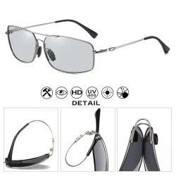 Photochromic metal sunglasses - polarized - day / night driving - UV 400Sunglasses
