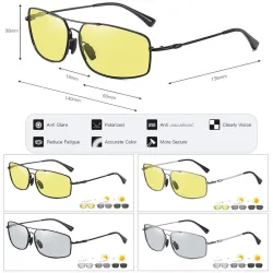 Gafas de solPolarized photochromic metal sunglasses for men