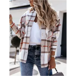 Vintage plaid shirt with long sleeves and buttons - jacketBlouses & shirts