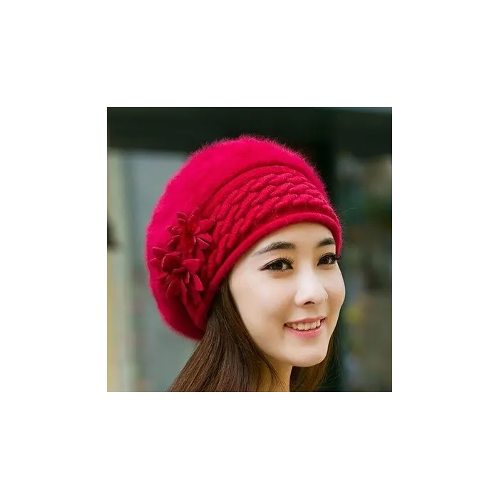 Sombreros & gorrasBeret hat - women - fur - with flower design
