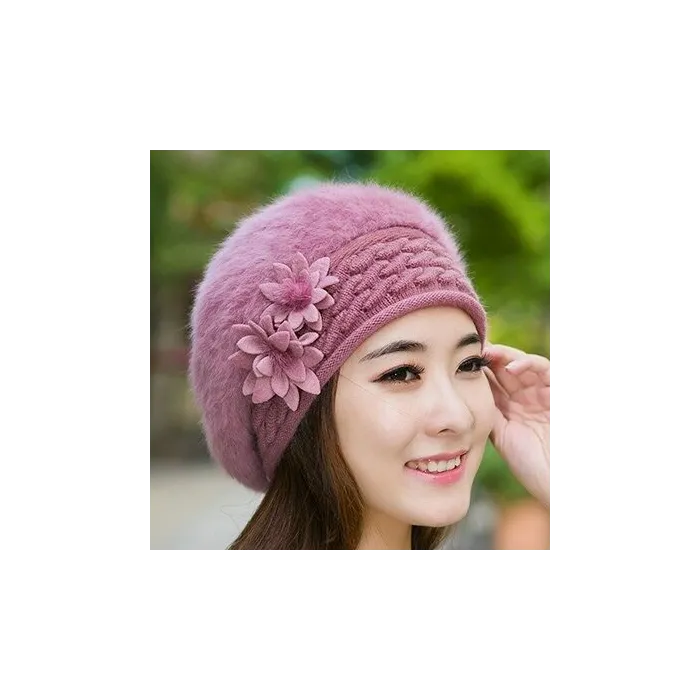 Sombreros & gorrasBeret hat - women - fur - with flower design
