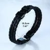 PulserasBrazalete de cuero trenzado - encantos de acero inoxidable - nombres hechos a medida