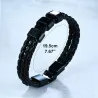 PulserasBrazalete de cuero trenzado - encantos de acero inoxidable - nombres hechos a medida