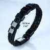 PulserasBrazalete de cuero trenzado - encantos de acero inoxidable - nombres hechos a medida