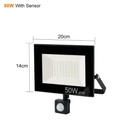 LED flood light - outdoor reflector - PIR motion sensor - waterproof - 10W - 20W - 30W - 50W - 100WFloodlights