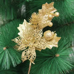 NavidadArtificial flowers with glitter - Christmas tree - 1pc