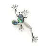 Crystal frog - with shell - vintage broochBrooches