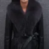 ChaquetasLeather fur coat - with fluffy collar