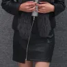 ChaquetasLeather fur coat - with fluffy collar