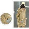 Warm fur coat - polar jacket - with hoodKids