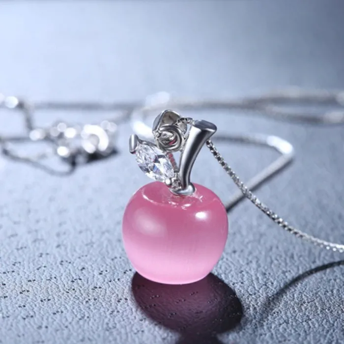 Collar925 sterling silver - apple pendant necklace