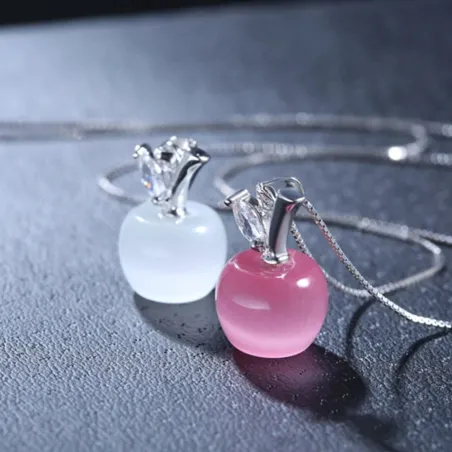 Collar925 sterling silver - apple pendant necklace