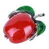BrochesRed green apple brooch - rhinestone
