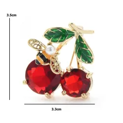BrochesRed crystal cherry brooches