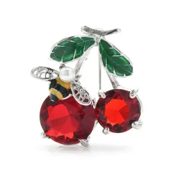 BrochesRed crystal cherry brooches