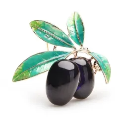 BrochesPurple olives brooches - enamel
