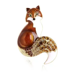 BrochesCrystal fox brooches