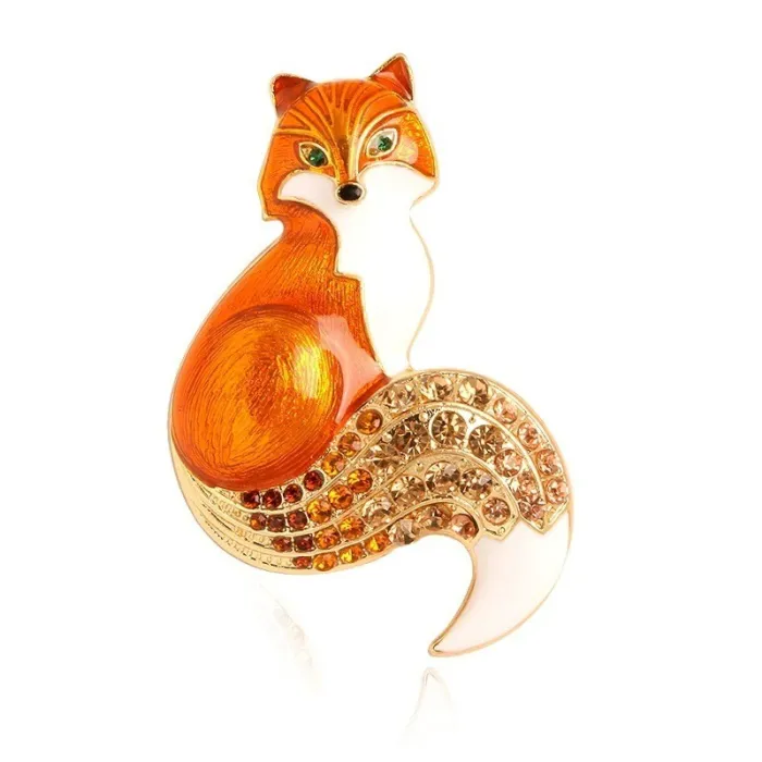 BrochesCrystal fox brooches