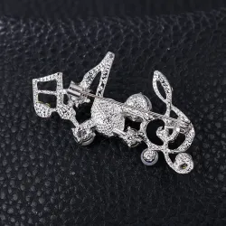 Crystal musical notes - elegant broochBrooches