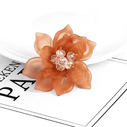Flower with crystals - elegant broochBrooches