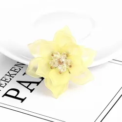 Flower with crystals - elegant broochBrooches