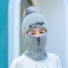 Winter hat with a pompom - balaclava with a zipperHats & Caps