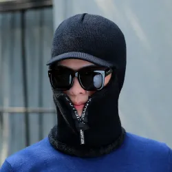 Sombreros / gorrasWinter knitted hat with zipper - balaclava cap