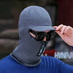 Sombreros / gorrasWinter knitted hat with zipper - balaclava cap