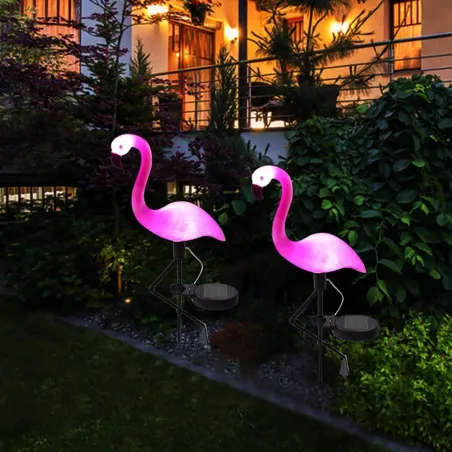 Iluminación solarFlamingo lawn solar lamp - outdoor solar light decoration