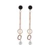 Rose gold long earrings - with crystal decorationEarrings
