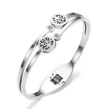 PulseraStainless steel - cuff bracelet - with crystal decoration