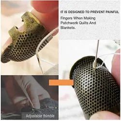 Sewing thimble - finger protector - retro metal brassTextile