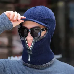 Sombreros / gorrasWinter knitted hat with zipper - balaclava cap