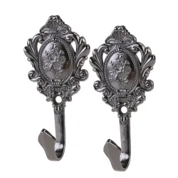 Curtain hooks - rose pattern - 2 piecesTextile