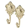 Curtain hooks - rose pattern - 2 piecesTextile