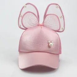 Kids baseball cap - snapback with bow / pearls / meshHats & caps