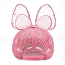 Kids baseball cap - snapback with bow / pearls / meshHats & caps